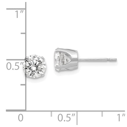 14k White Gold 5.75mm CZ stud earrings