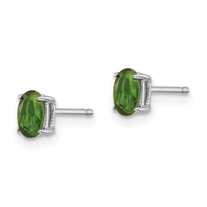 14K White Gold Green Tourmaline Earrings