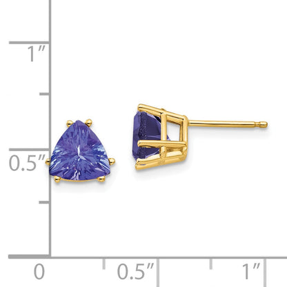 14k Yellow Gold 7mm Tanzanite earring