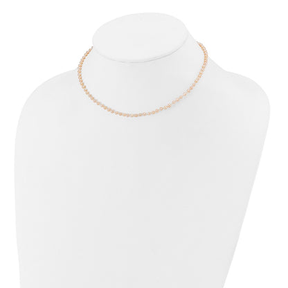 14K Yellow Gold 3 4mm Pink Near Round Freshwater Cultured Pearl Bracelet