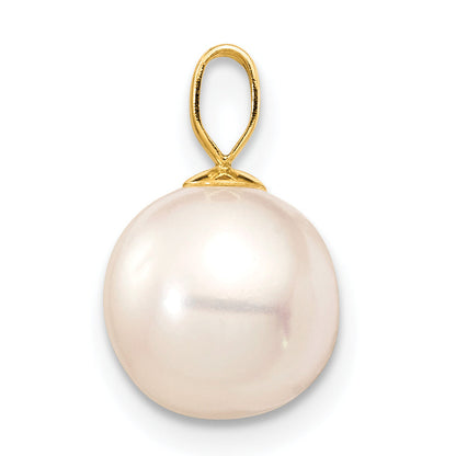 14k Yellow Gold 14K 8-9mm White Round Freshwater Cultured Pearl Pendant