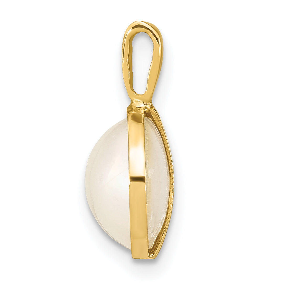14k Yellow Gold 14K 9-10mm White Saltwater Mabe Pearl Pendant