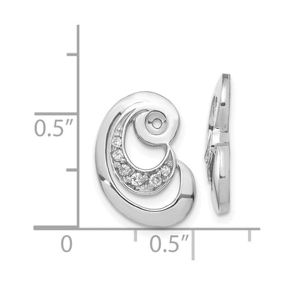 14k White Gold AAA Fancy Curl Diamond Earring Jacket