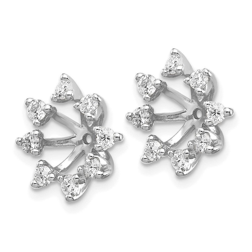 14k White Gold AAA Diamond earring jacket