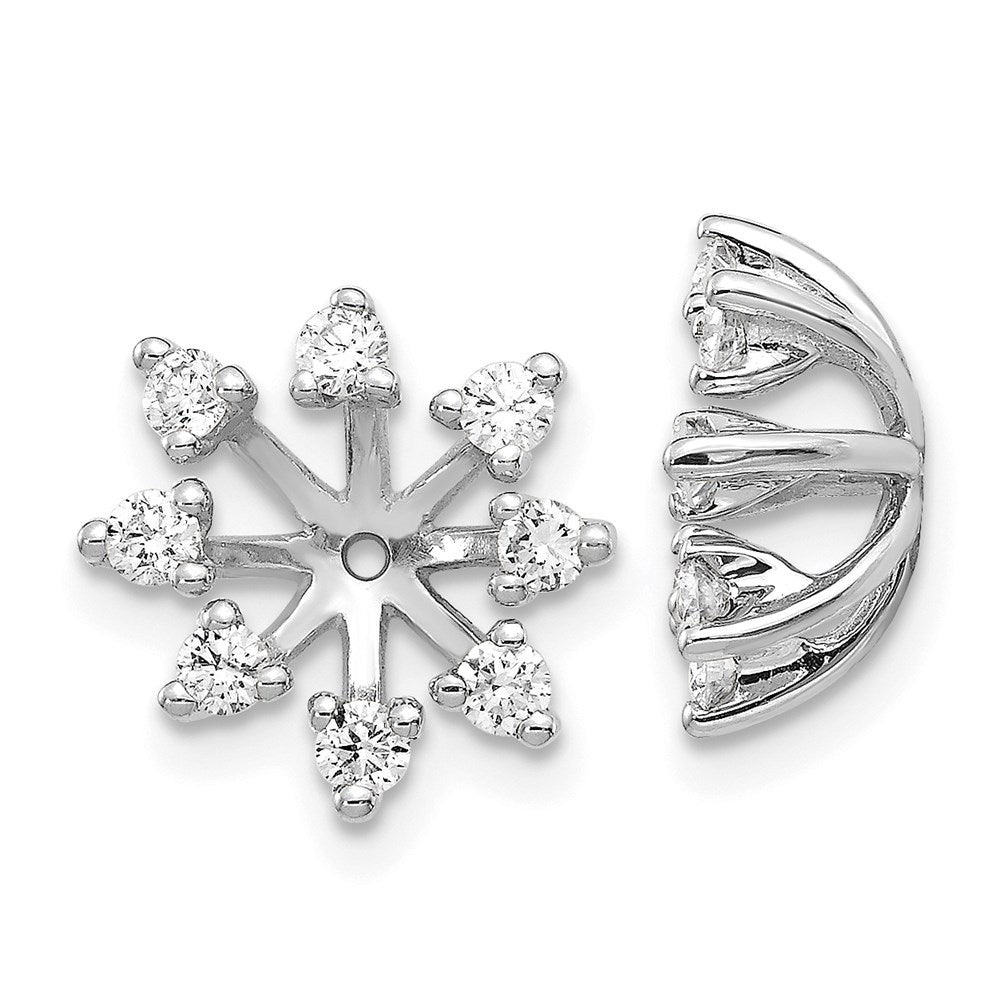 14k White Gold AAA Diamond earring jacket