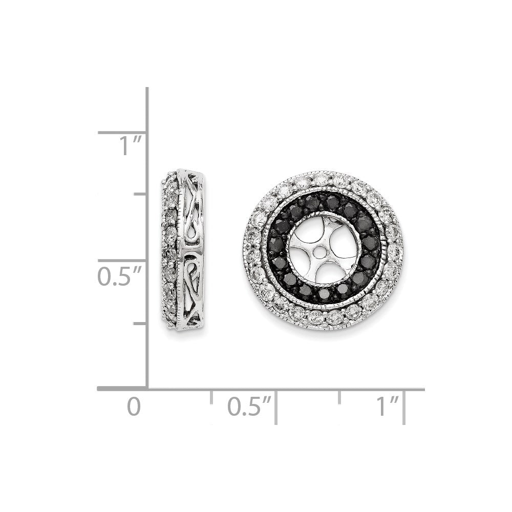 14k White Gold Black and White Diamond Earring Jackets