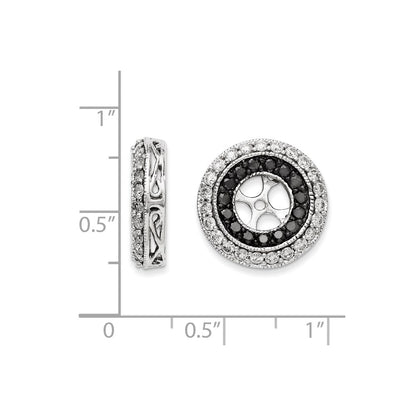 14k White Gold Black and White Diamond Earring Jackets