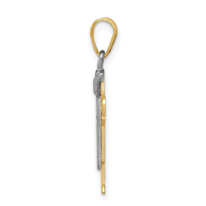 14k Two-tone Gold Two-tone Gold Small Boy with Hat on Left Engravable Charm