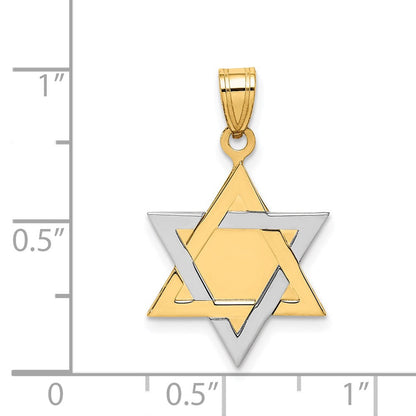 14k Two-tone Gold Two-tone Gold Star Of David Pendant