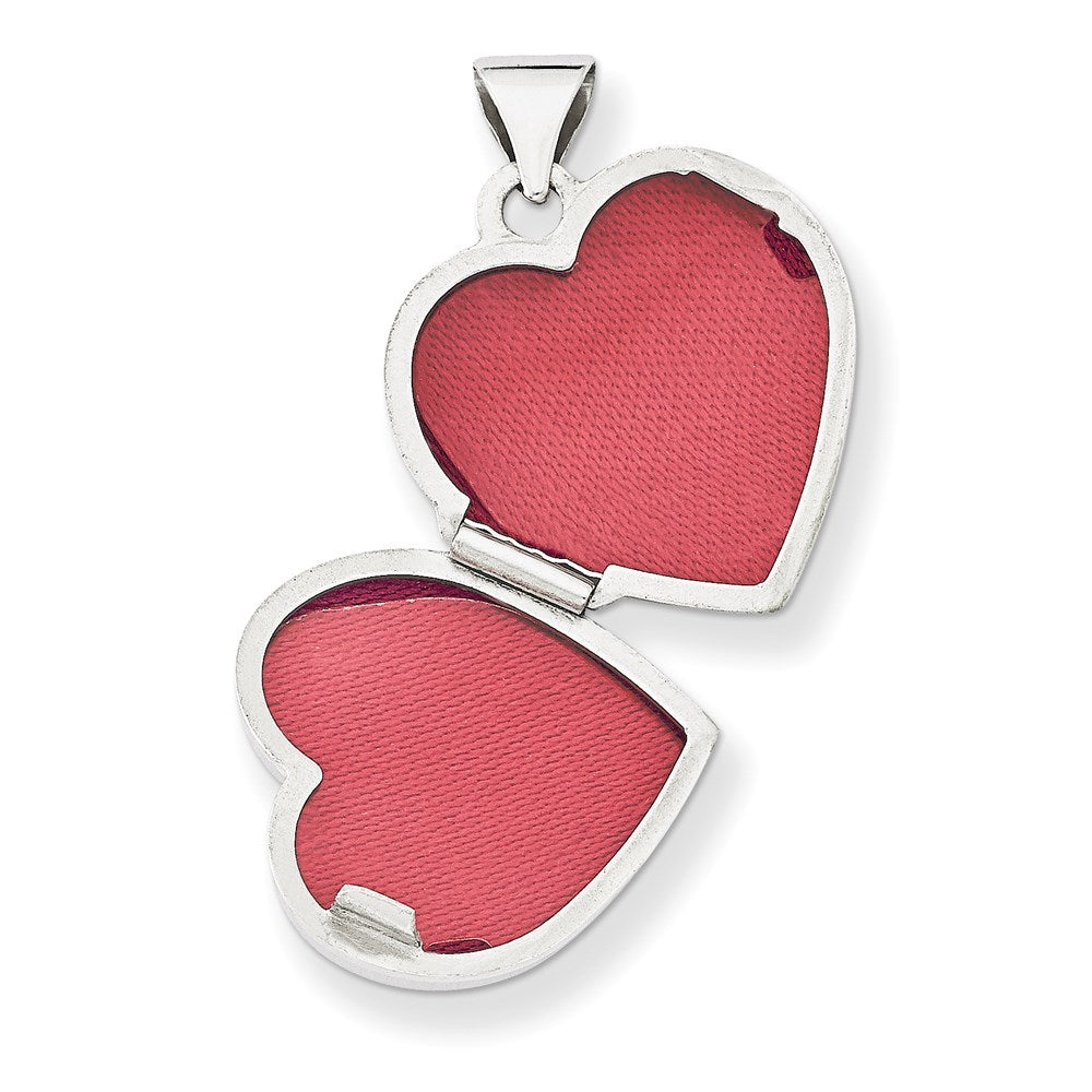 14k White Gold 14k White Gold Double Heart Locket