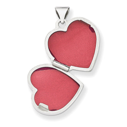 14k White Gold 14k White Gold Double Heart Locket
