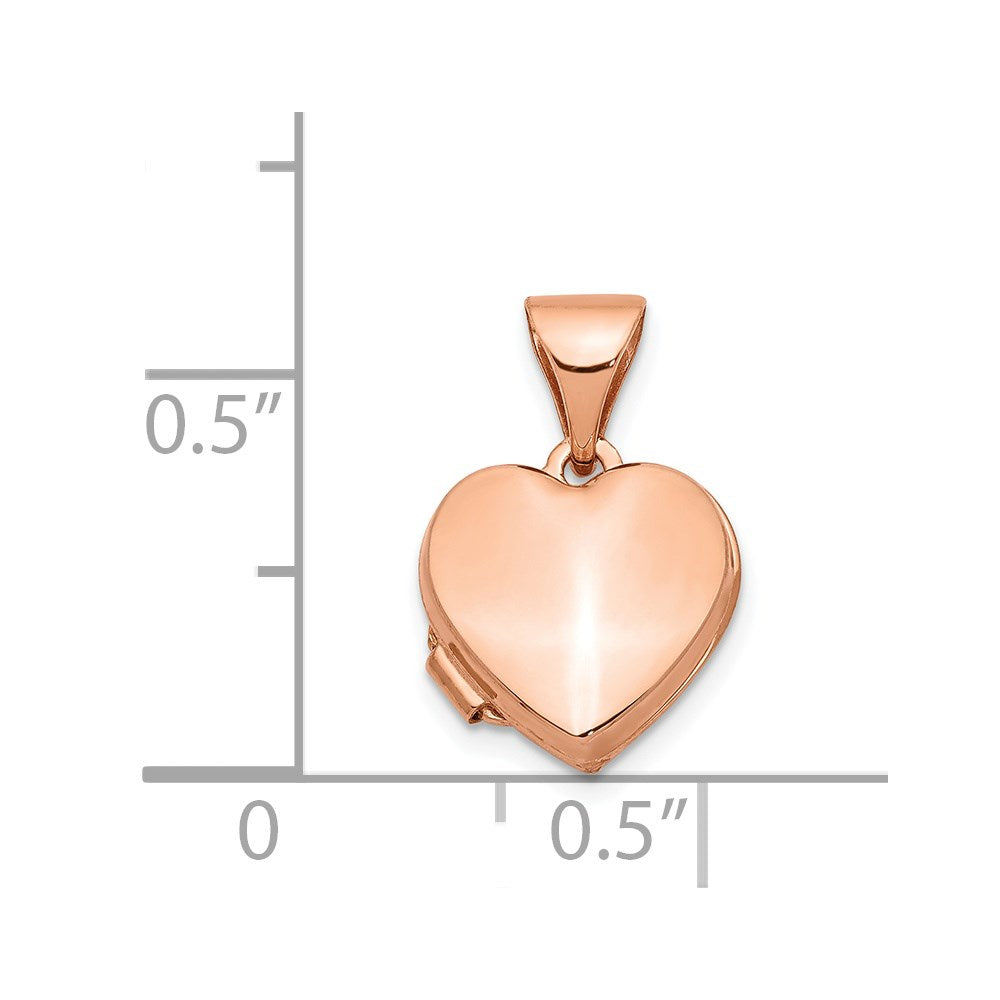14k Rose Gold 14k Rose Gold 10mm Plain Heart Locket