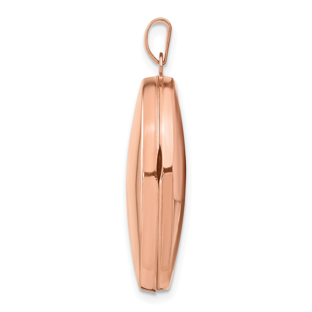 14k Rose Gold 14k Rose Gold Polished 26mm Domed Oval Locket