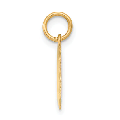 14k Yellow Gold Plain Small Facing Right Engravable Girl Head Charm