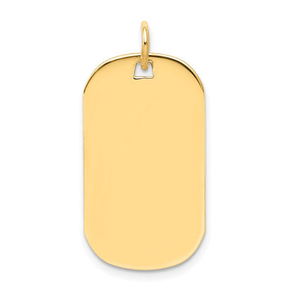 14k Yellow Gold Plain .018 Gauge Engraveable Dog Tag Disc Charm