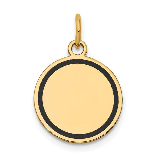 14k Yellow Gold w/Enamel .027 Gauge Circular Engravable Disc Charm