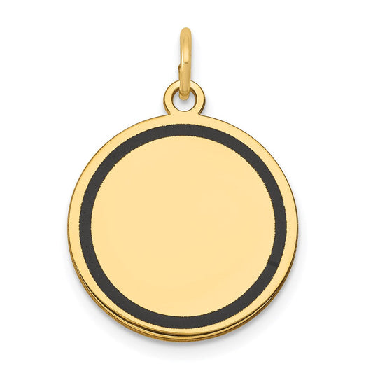 14k Yellow Gold w/Enamel .027 Gauge Circular Engravable Disc Charm