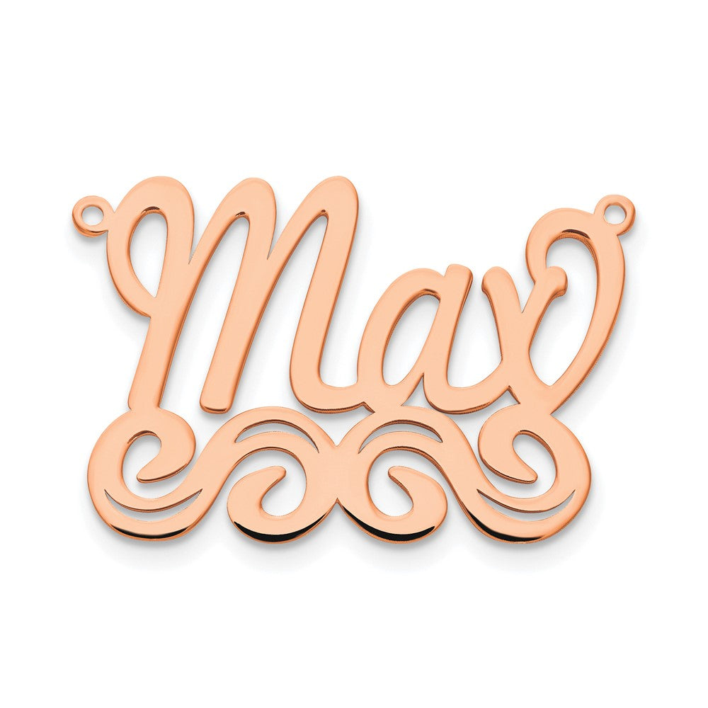 Rose Plated Sterling Silver/Rose Medium Polished Name Plate