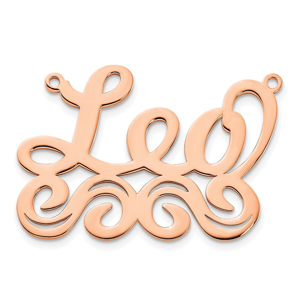 Rose Plated Sterling Silver/Rose Medium Polished Name Plate
