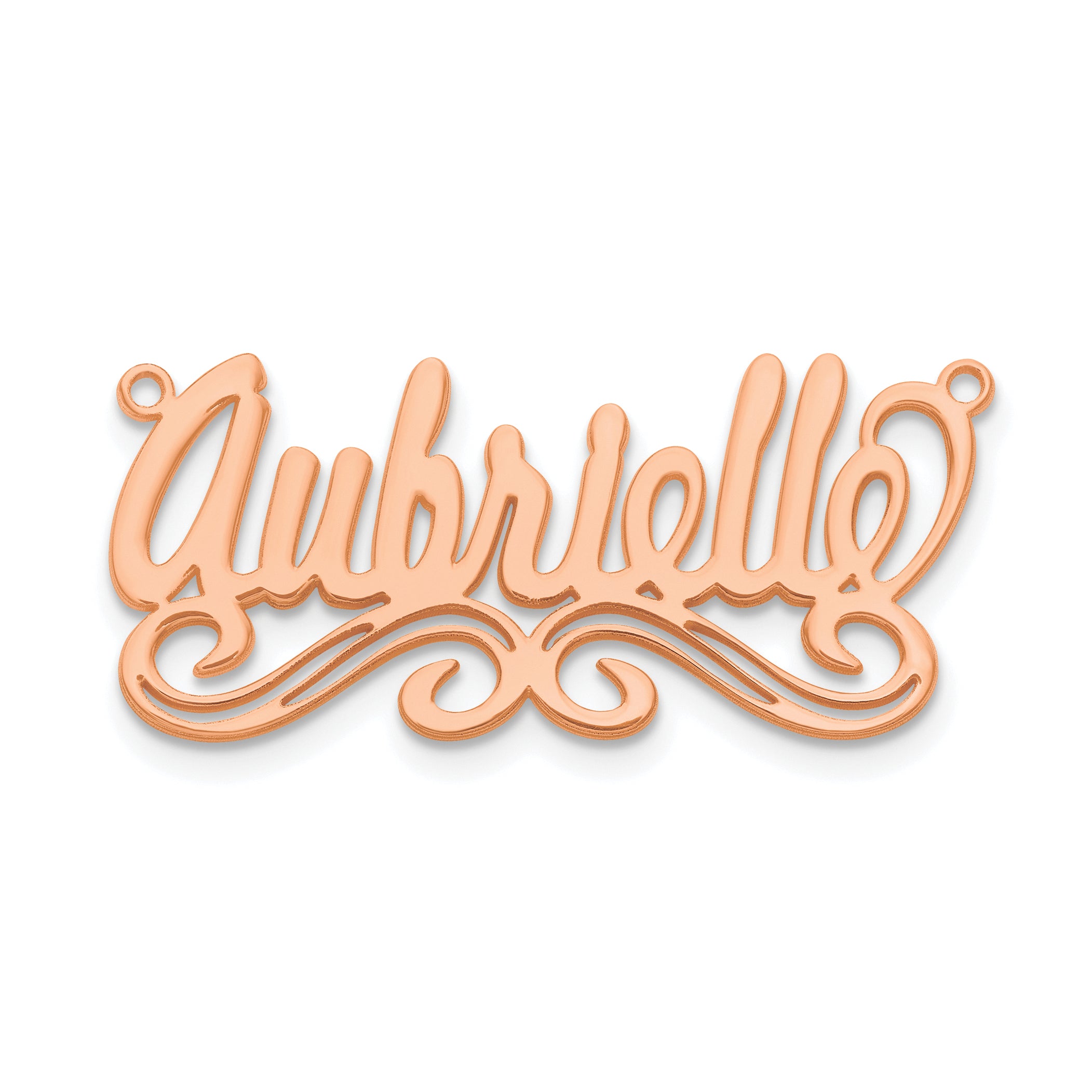 Rose Plated Sterling Silver/Rose Small Polished Name Plate