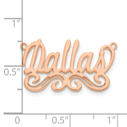 Rose Plated Sterling Silver/Rose Small Polished Name Plate