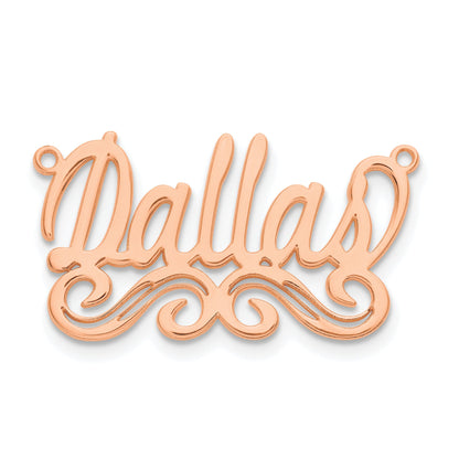 Rose Plated Sterling Silver/Rose Small Polished Name Plate