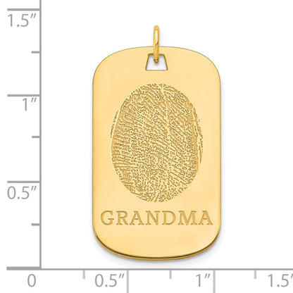 14K Yellow Gold Fingerprint Dog Tag