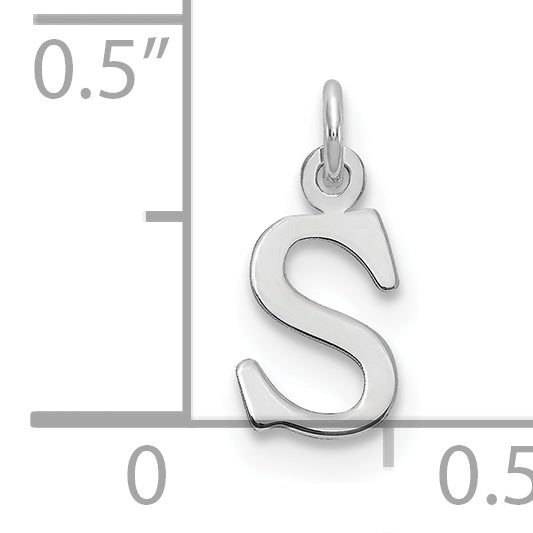 10K White Gold 10Kw Cutout Letter S Initial Charm
