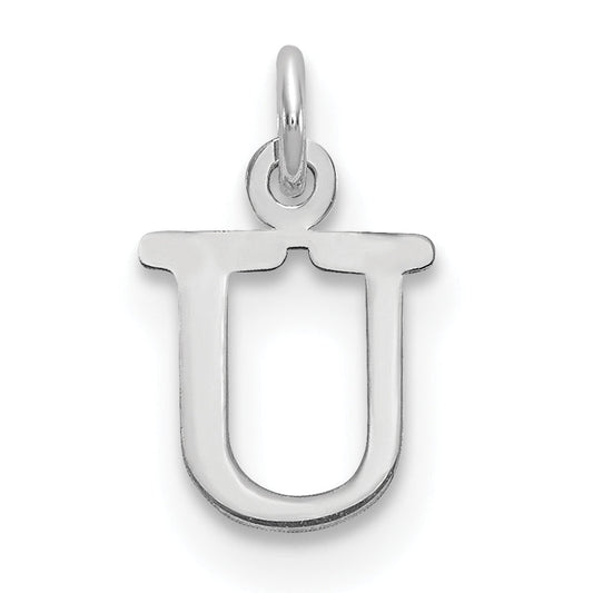 10K White Gold 10Kw Cutout Letter U Initial Charm