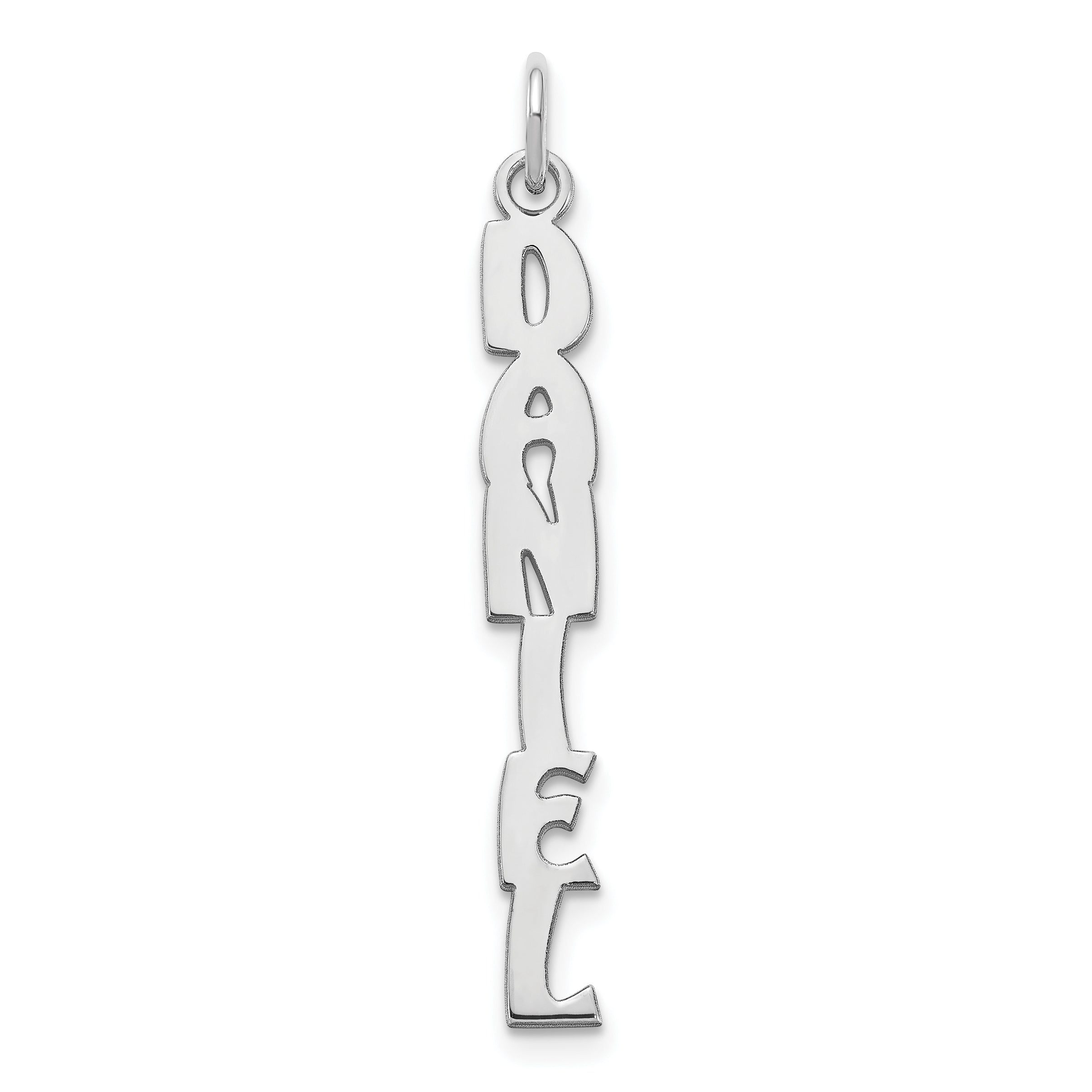 14K White Gold Hobo Extra Font Name Plate Charm