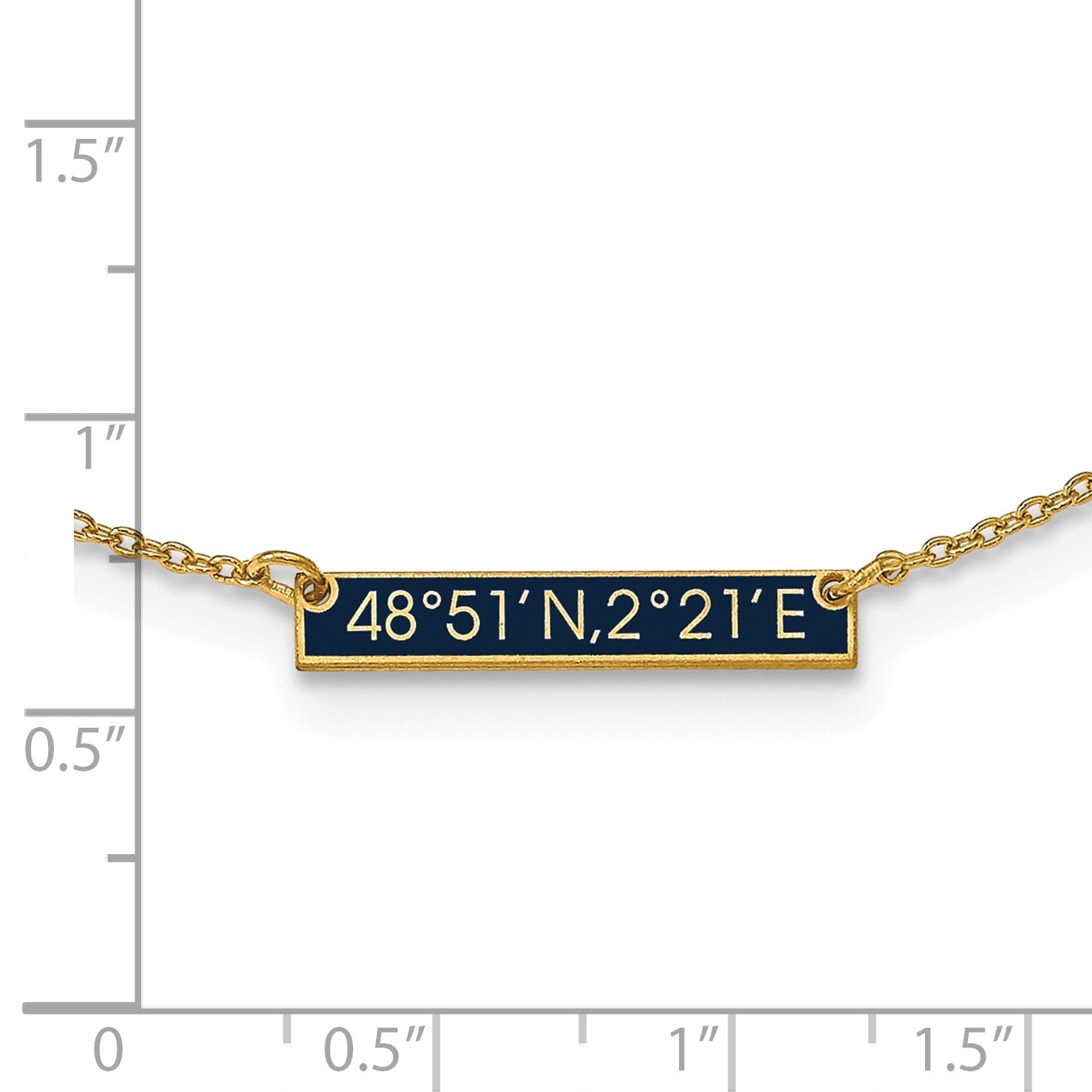 14K Yellow Gold Brushed 1 Station Epoxy Necklace
