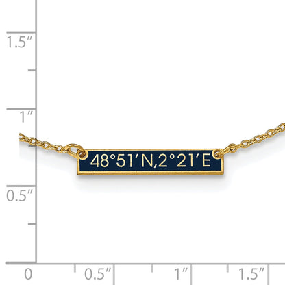 14K Yellow Gold Brushed 1 Station Epoxy Necklace
