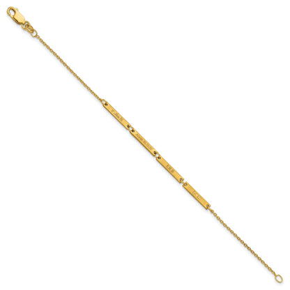 14K Yellow Gold Brushed 4 Station Bracelet