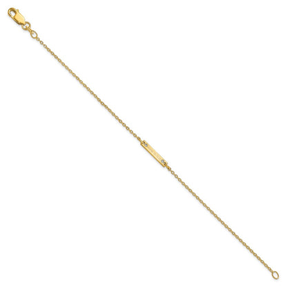 Gold Plated Brushed 1 Station Diamonds Bracelet