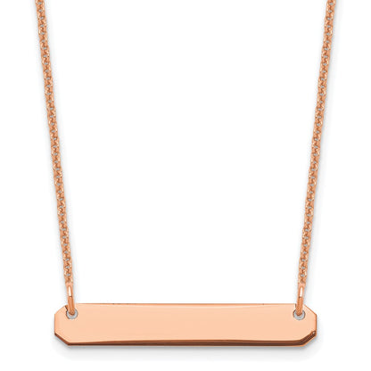 14K Rose Gold Small Blank Bar Necklace