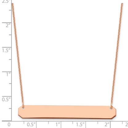 14K Rose Gold Large Blank Bar Necklace