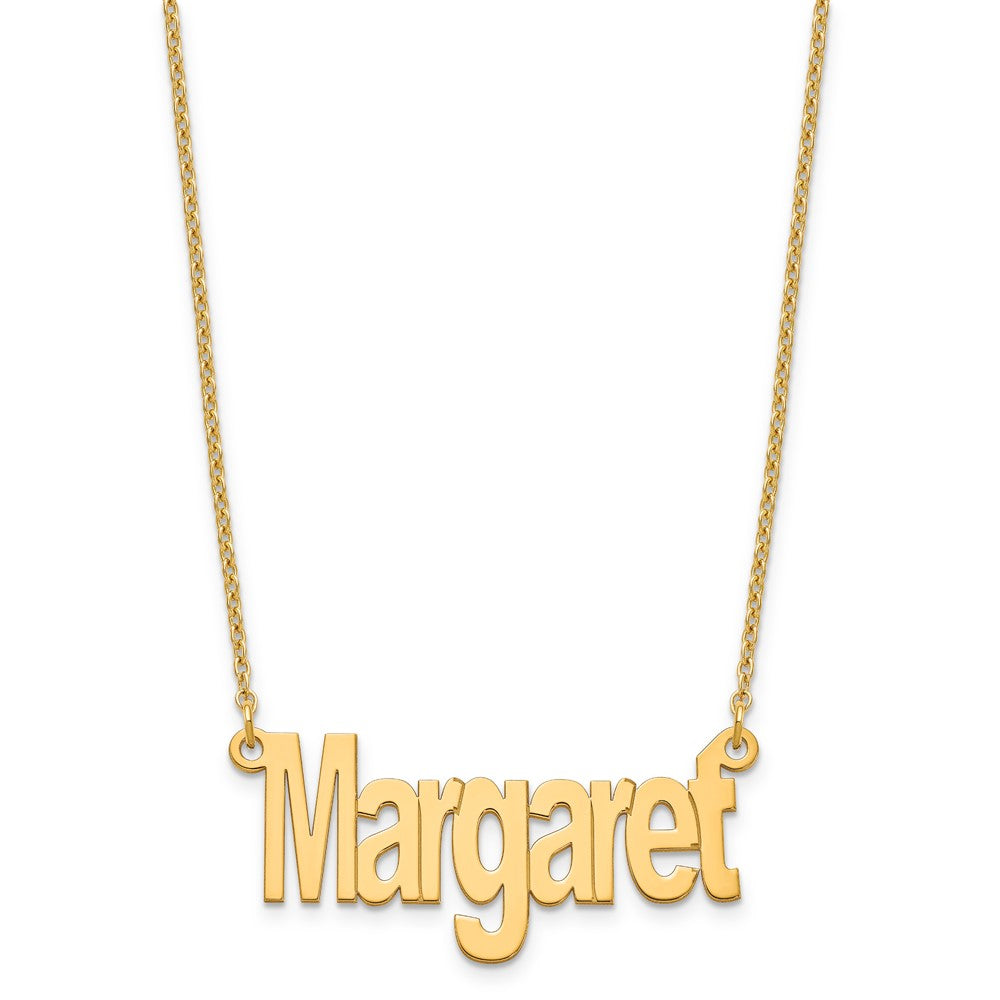 Gold Plated Sterling Silver/Gold Small Name Plate Necklace