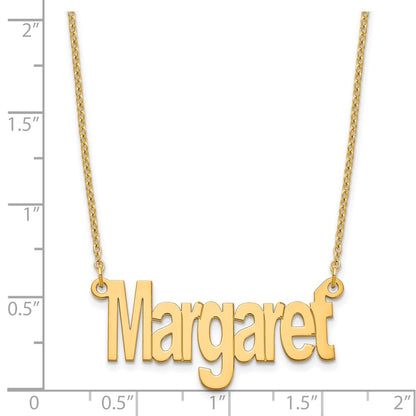 Gold Plated Sterling Silver/Gold Small Name Plate Necklace