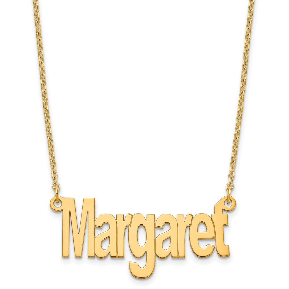 Gold Plated Sterling Silver/Gold Small Name Plate Necklace