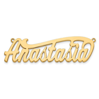 Gold Plated Sterling Silver/Gold Polished Name Plate