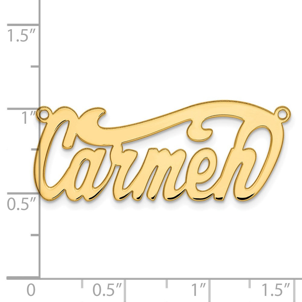 Gold Plated Sterling Silver/Gold Polished Name Plate