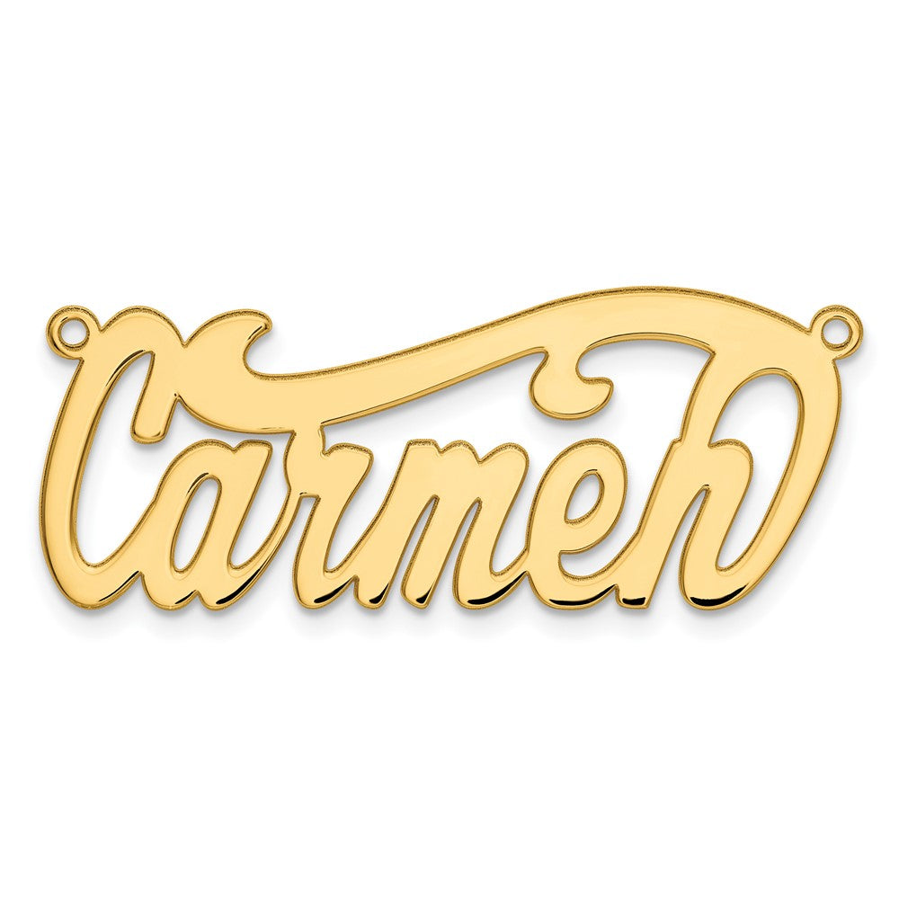 Gold Plated Sterling Silver/Gold Polished Name Plate