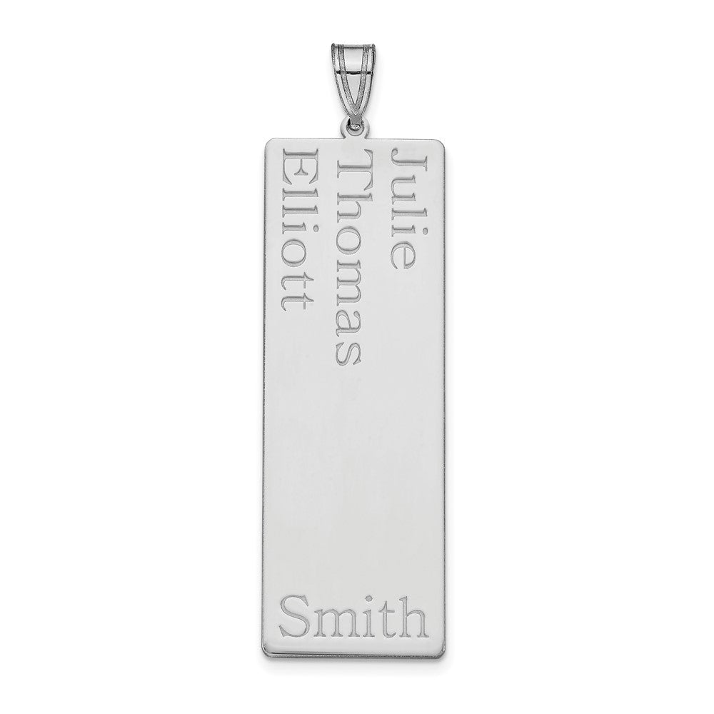 14K White Gold 3 Name Family Pendant