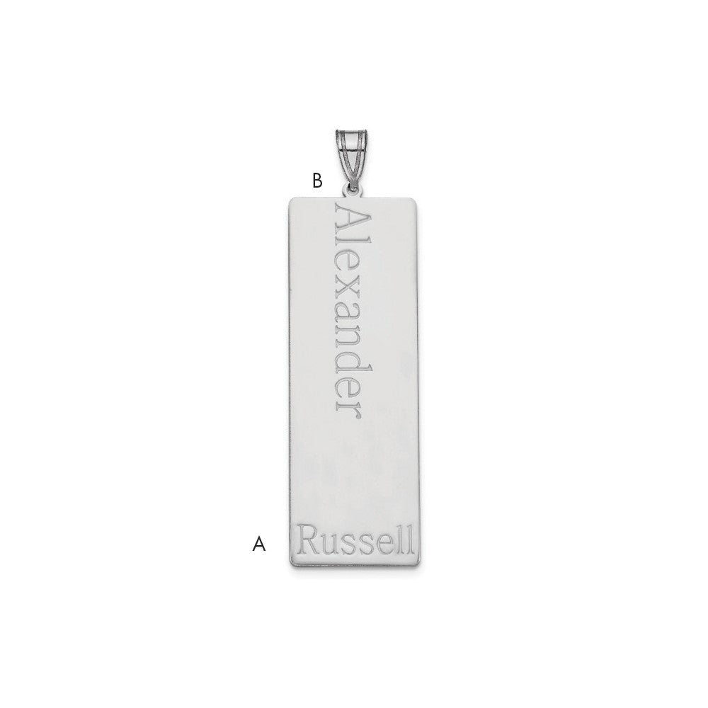 14K White Gold 1 Name Family Pendant