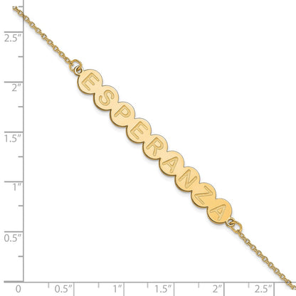 Gold Plated Sterling Silver/Gold 9 Letter Bubble Bracelet