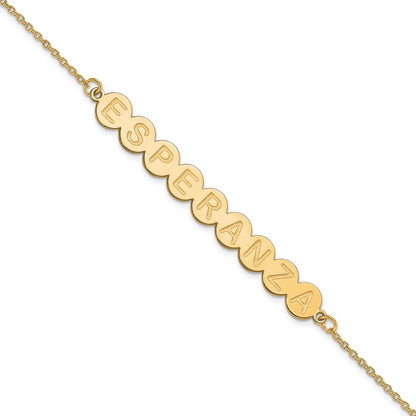 14K Yellow Gold 9 Letter Bubble Bracelet