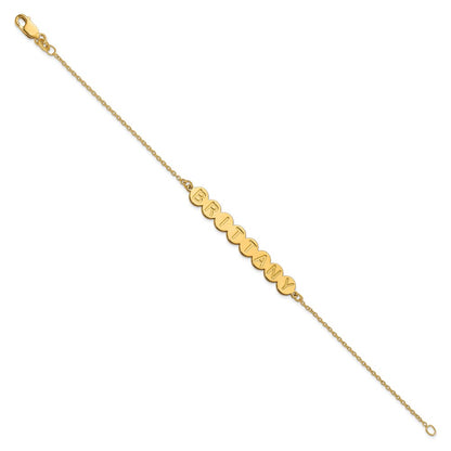 Gold Plated Sterling Silver/Gold 8 Letter Bubble Bracelet