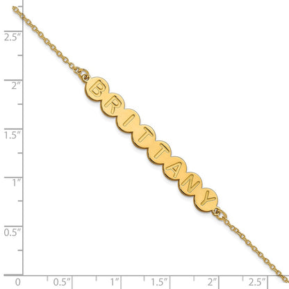 Gold Plated Sterling Silver/Gold 8 Letter Bubble Bracelet