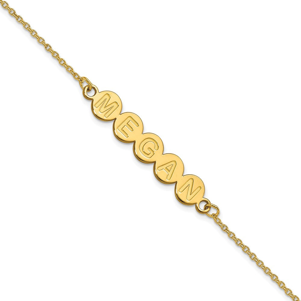 14K Yellow Gold 5 Letter Bubble Bracelet