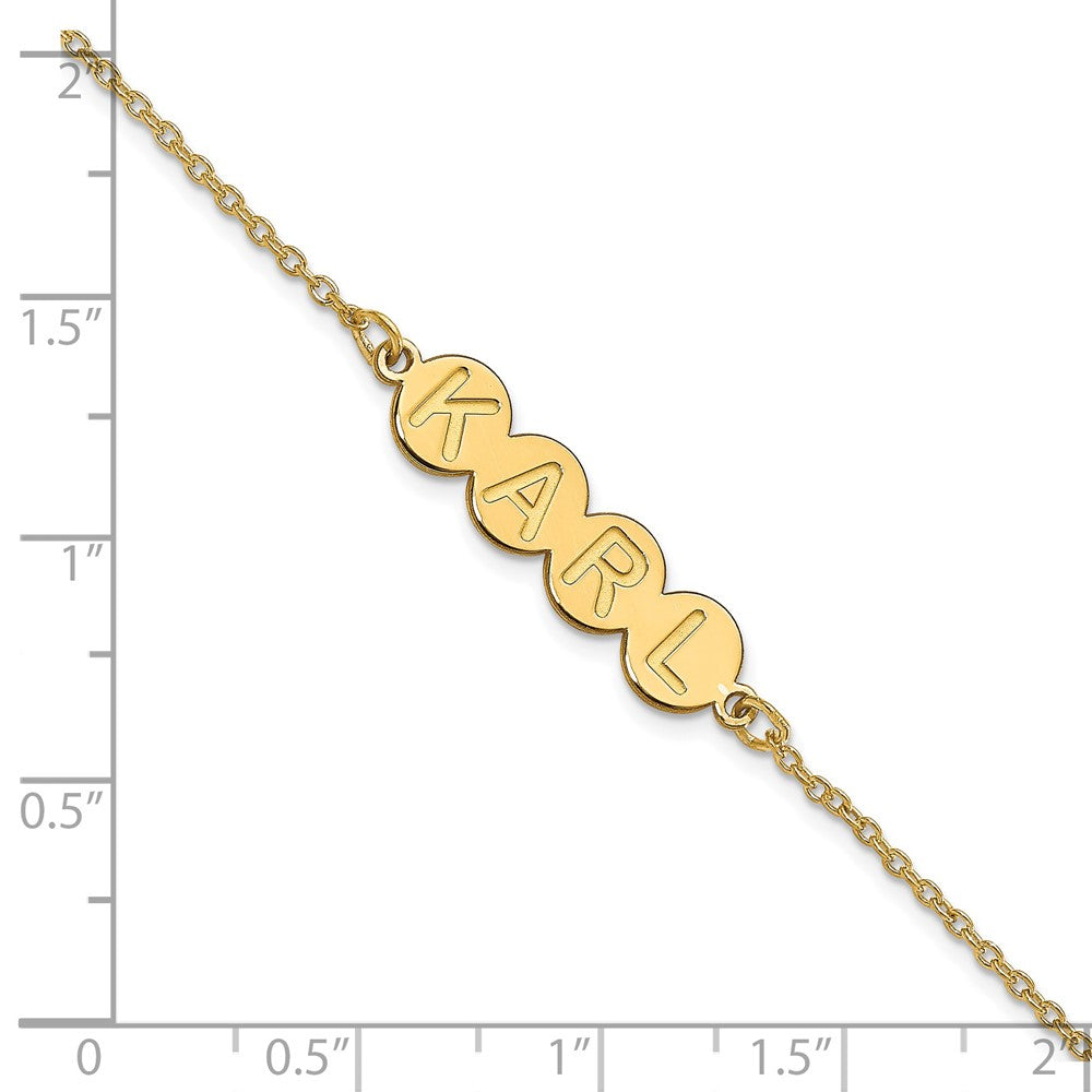 Gold Plated Sterling Silver/Gold 4 Letter Bubble Bracelet
